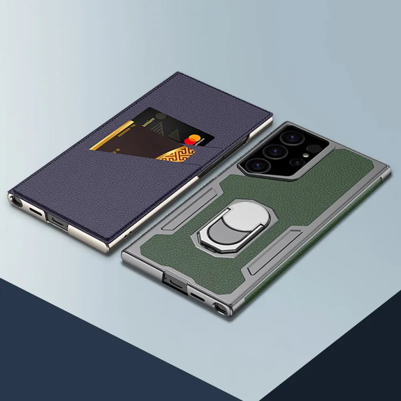 Fashion Flip Ring Stand Phone Case with Card Holder