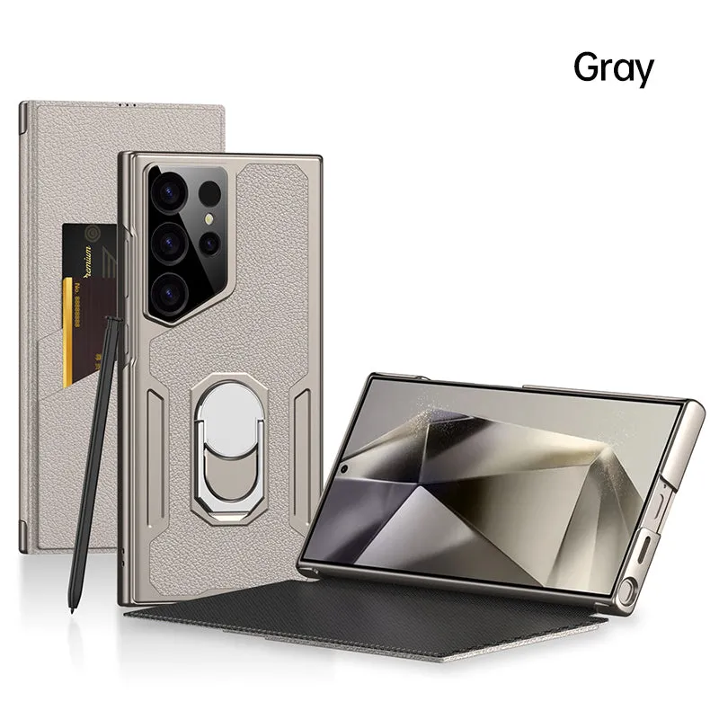 Fashion Flip Ring Stand Phone Case with Card Holder