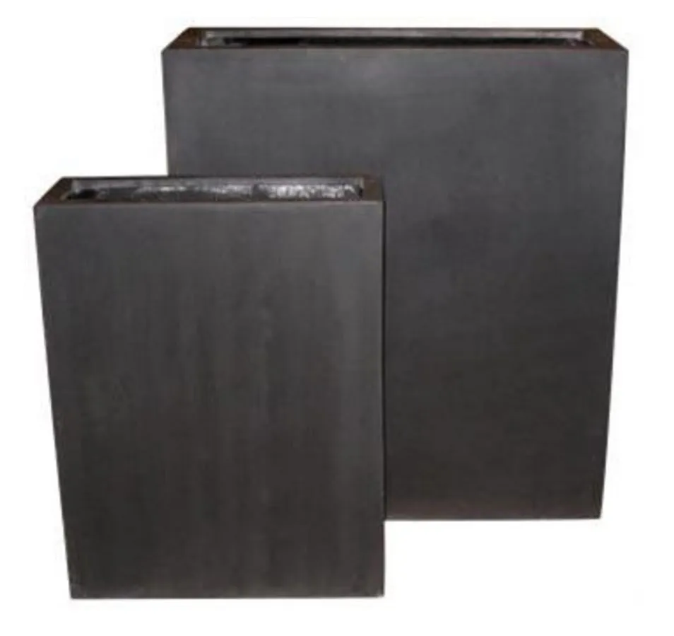 Fiberstone Rectangular Tall Pots with Shelf