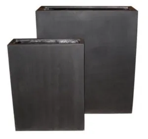 Fiberstone Rectangular Tall Pots with Shelf