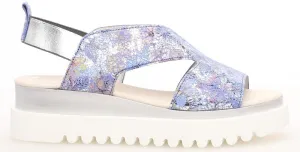*FINAL SALE*23612.36 - Blue Metallic Flowers Leather