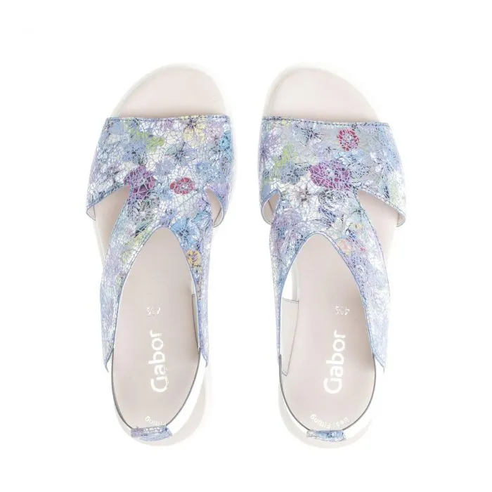 *FINAL SALE*23612.36 - Blue Metallic Flowers Leather