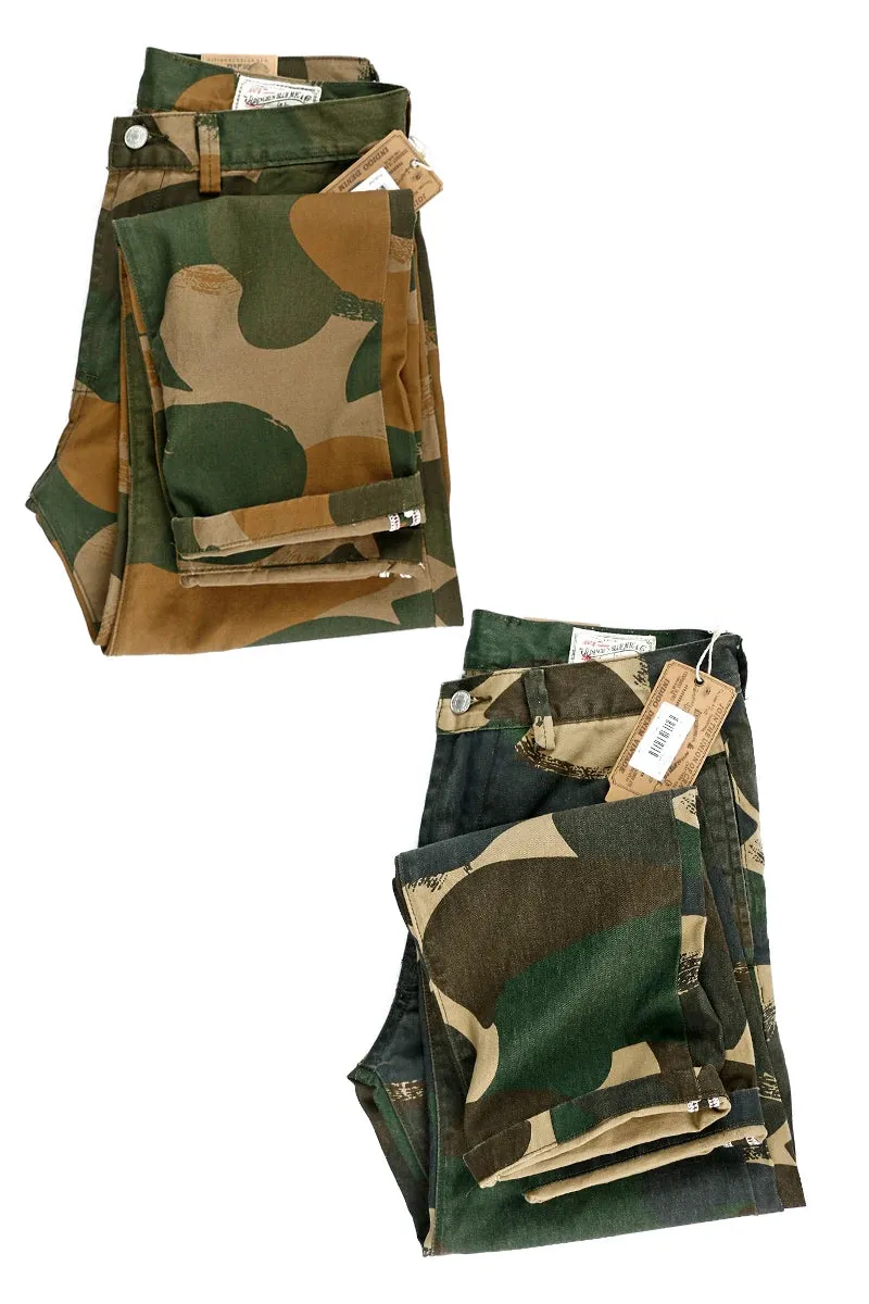 Four Seasons Military Style Camouflage Tooling Pants - Men's Pure Cotton Washed Old Casual Slim Straight Trousers