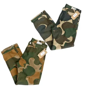 Four Seasons Military Style Camouflage Tooling Pants - Men's Pure Cotton Washed Old Casual Slim Straight Trousers