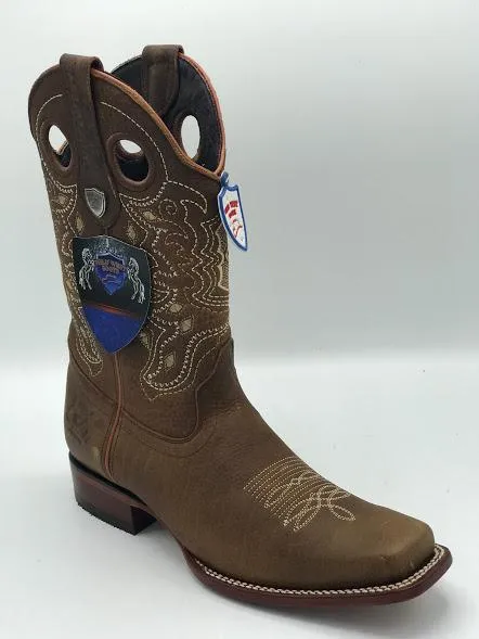 Genuine Leather Square Toe Boot in Rage Honey