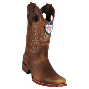 Genuine Leather Square Toe Boot in Rage Honey