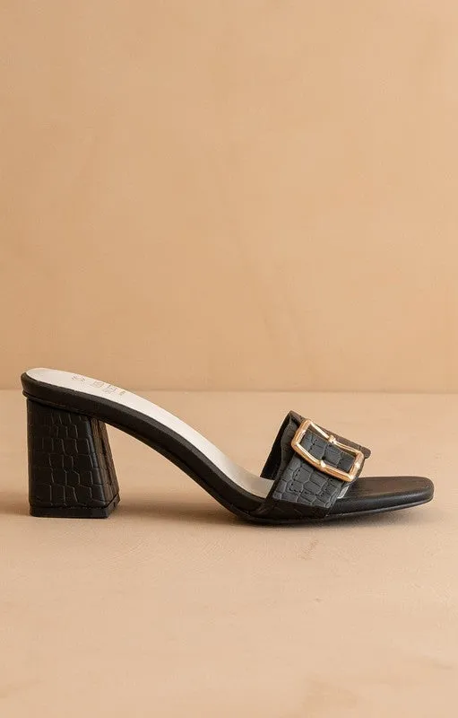Glendale Bamboo Buckle Sandals- Black