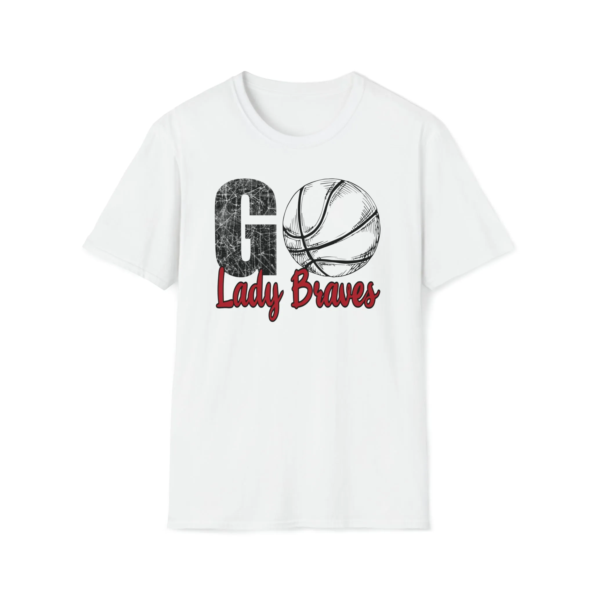 Go Lady Braves Basketball Unisex Softstyle T-Shirt