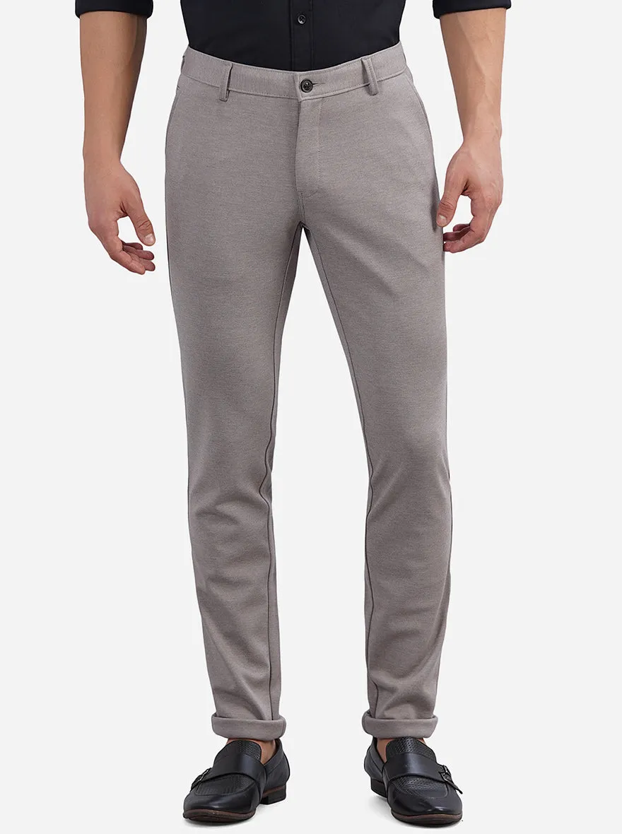 Grey Solid Venice Fit Casual Trouser | JadeBlue