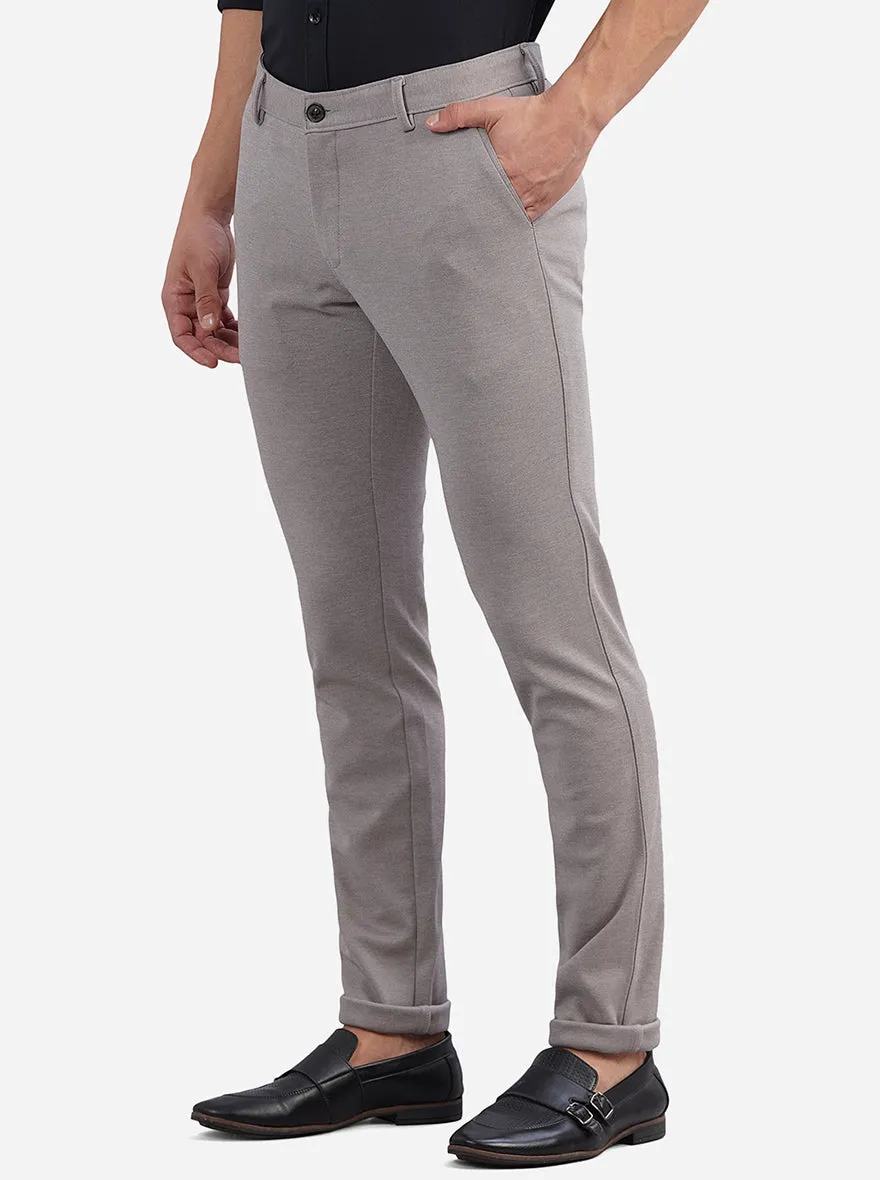 Grey Solid Venice Fit Casual Trouser | JadeBlue