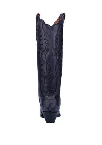Hallie Distressed Black Leather Boot by Dan Post