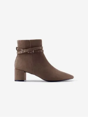 Hedy Vegan Suede Ankle Boots | Sepia