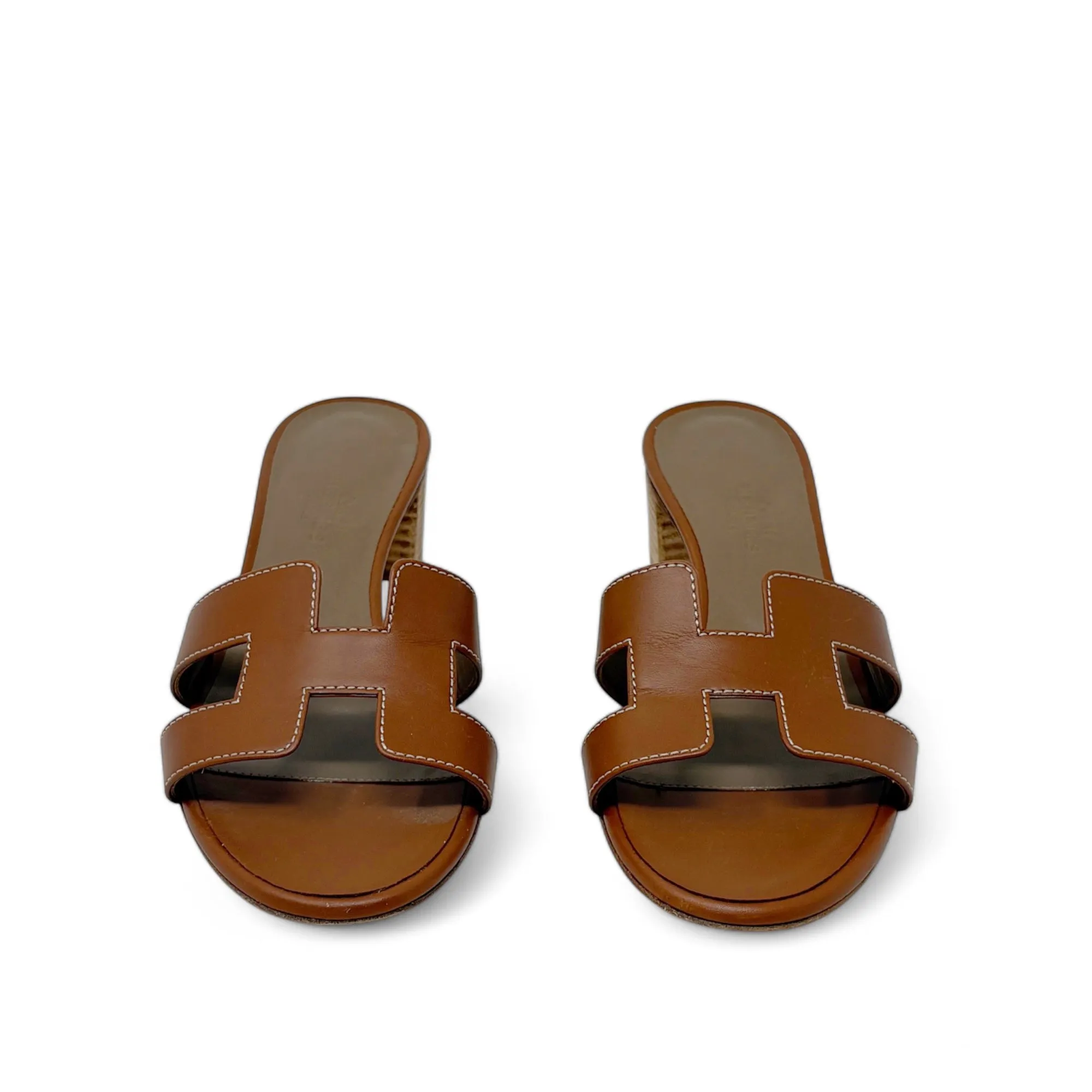Hermes Gold Oasis Sandals 36
