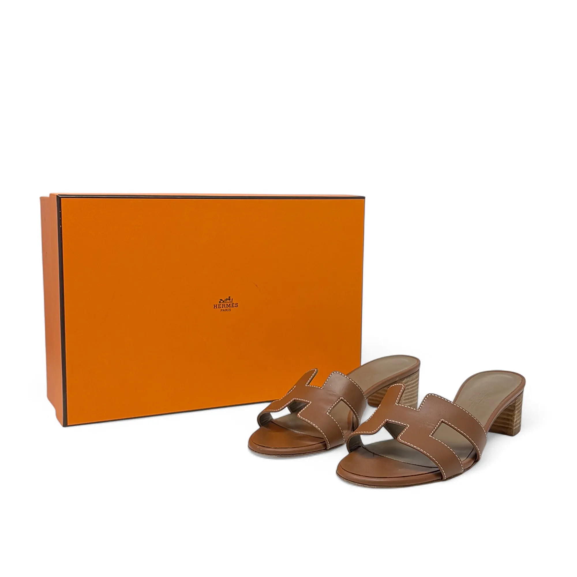 Hermes Gold Oasis Sandals 36