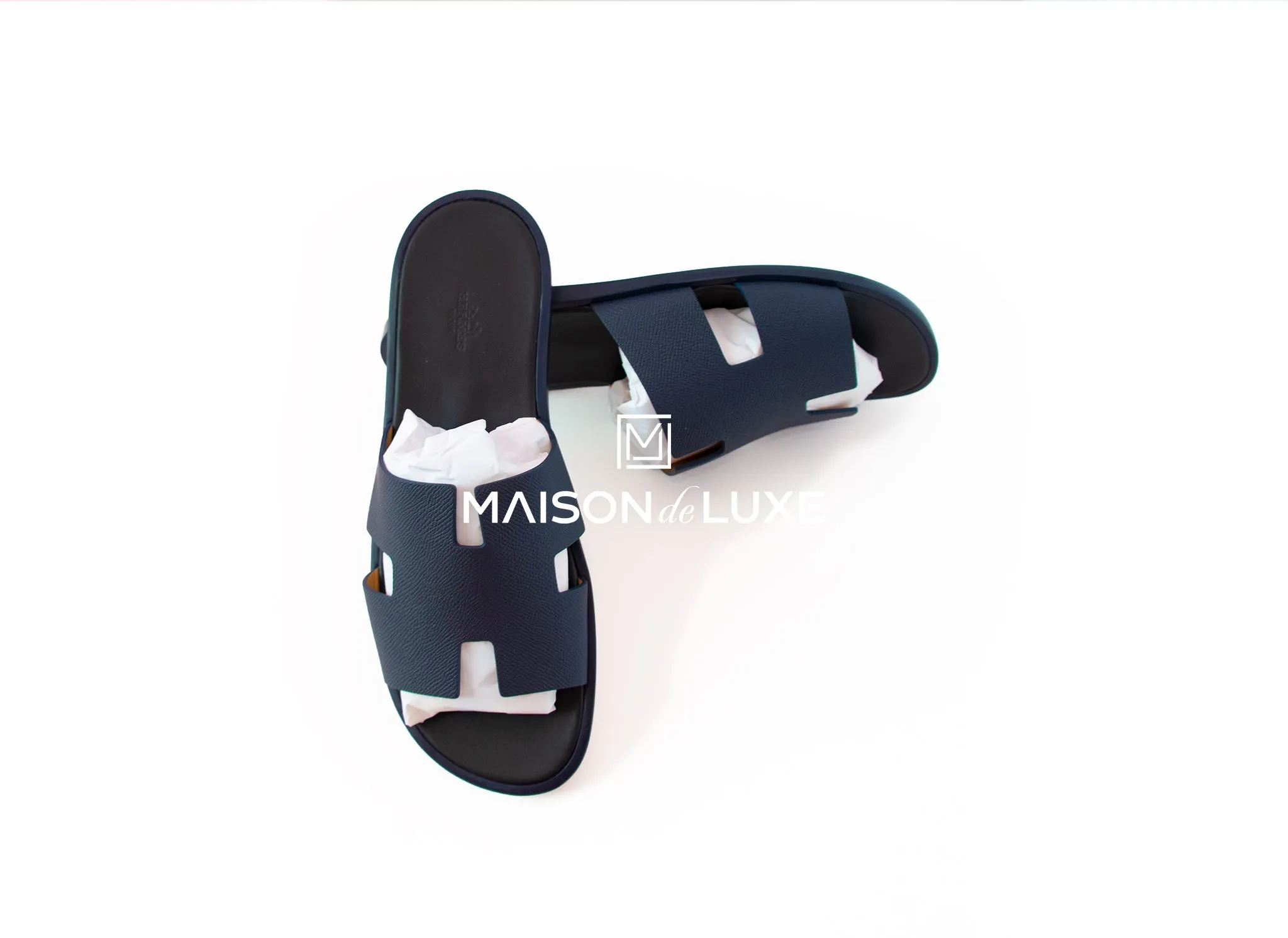 Hermes Men's Marine Blue Izmir Sandal 44 Shoes
