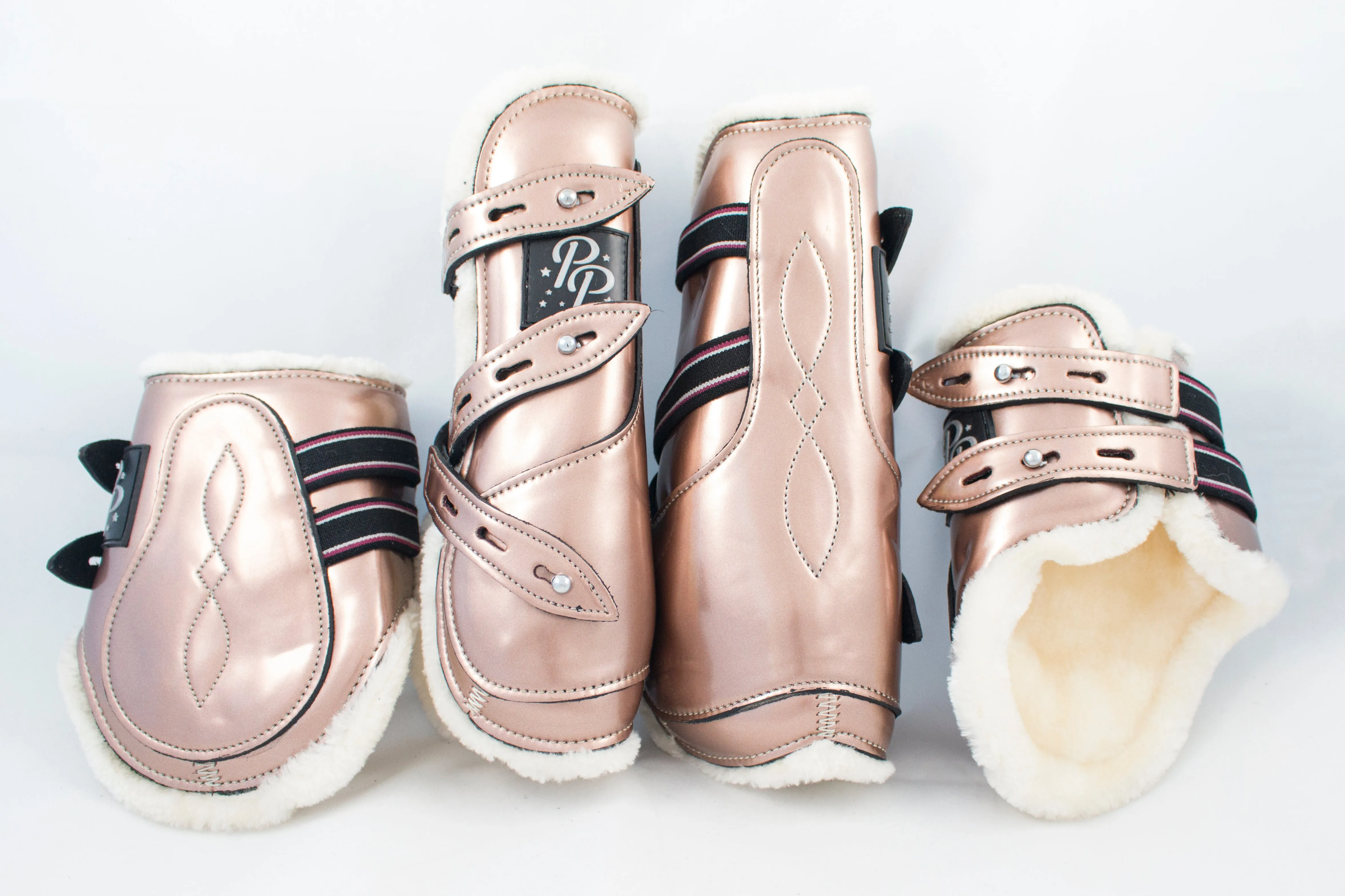 Holo and Glitter Open Front Boots - Set of four