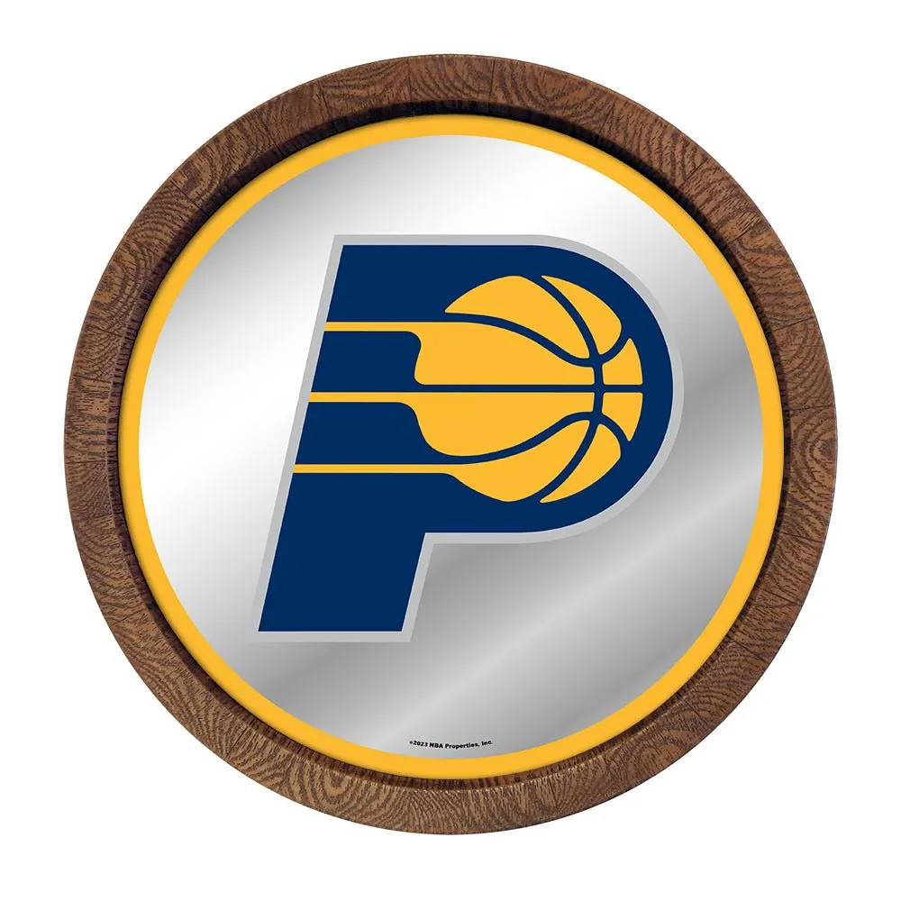 Indiana Pacers: "Faux" Barrel Top Mirrored Wall Sign