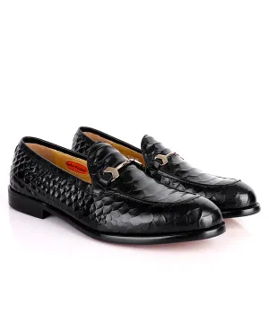 John Foster Croc Horsebit Loafers|Black