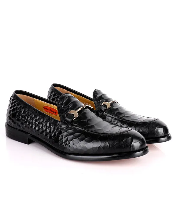 John Foster Croc Horsebit Loafers|Black
