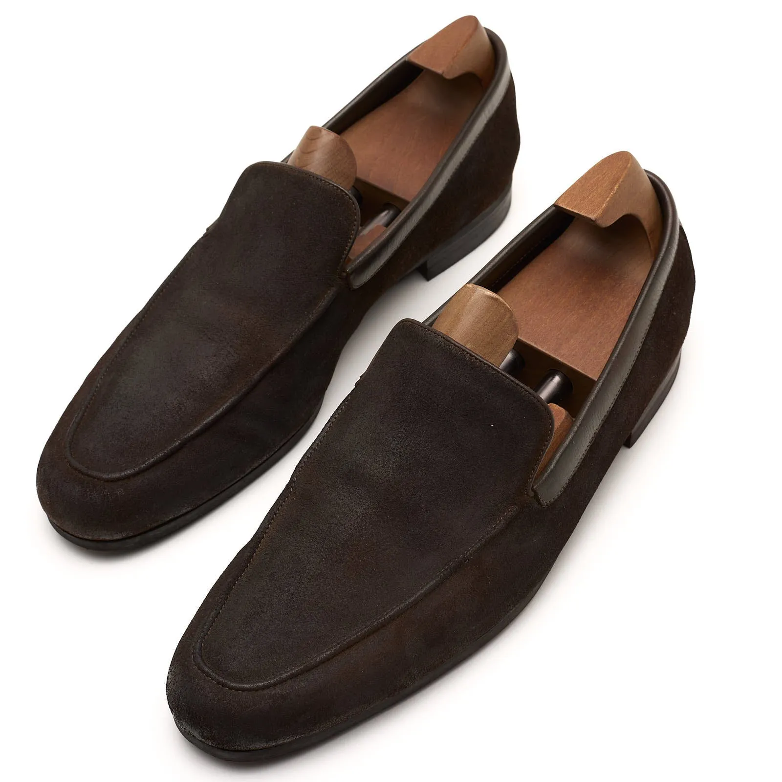 JOHN LOBB "Tyne" Brown Suede Leather Bit Loafers Shoes 8E US 8.5 Last 0016