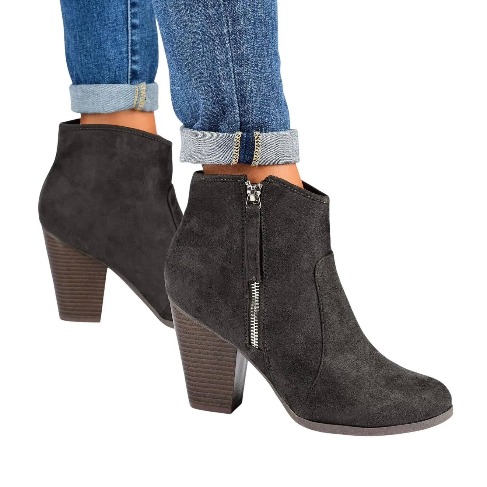 Journee Collection Womens Link Bootie Boots LINK-BLK Black 7.5M