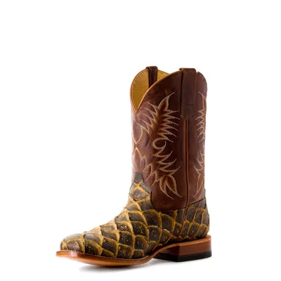 KIDS (9-3) RUSTY FILET OF FISH PRINT SQ TOE BOOTS