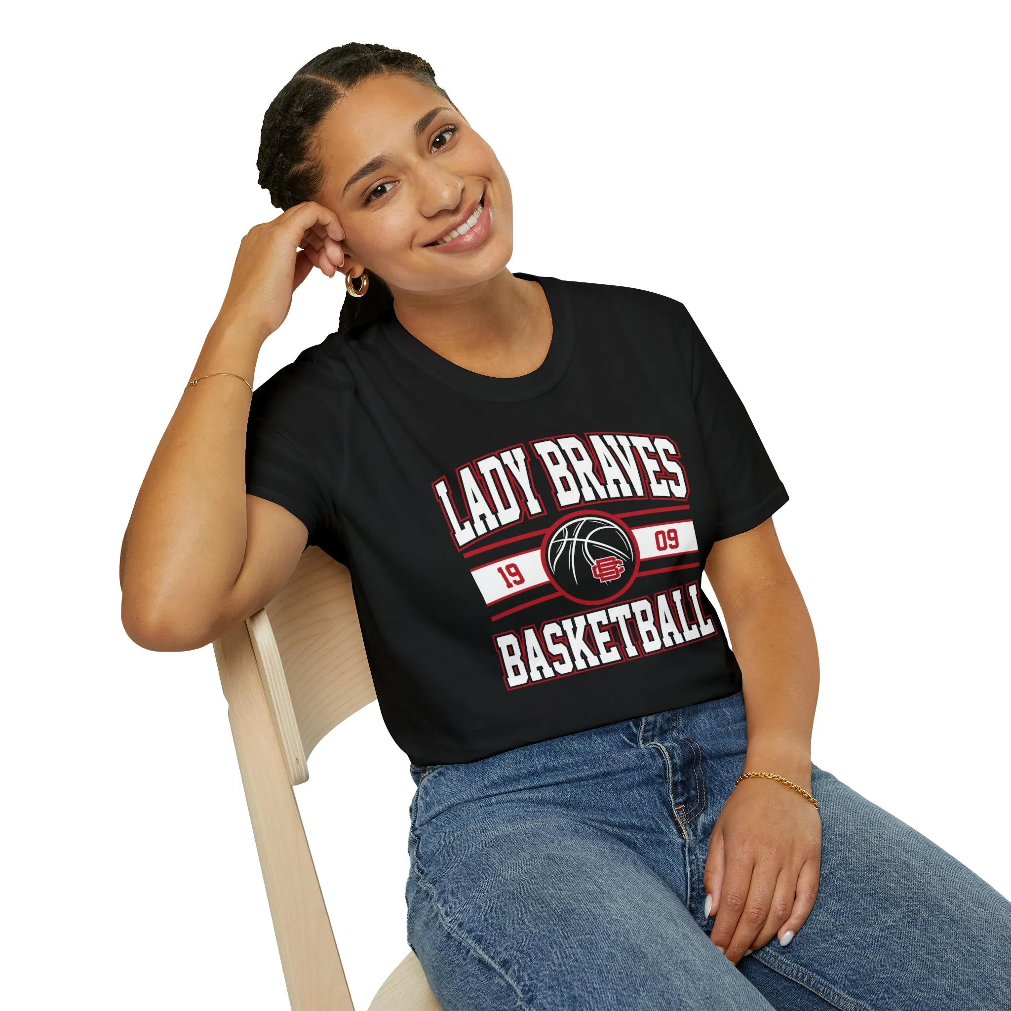 Lady Braves Basketball Unisex Softstyle T-Shirt