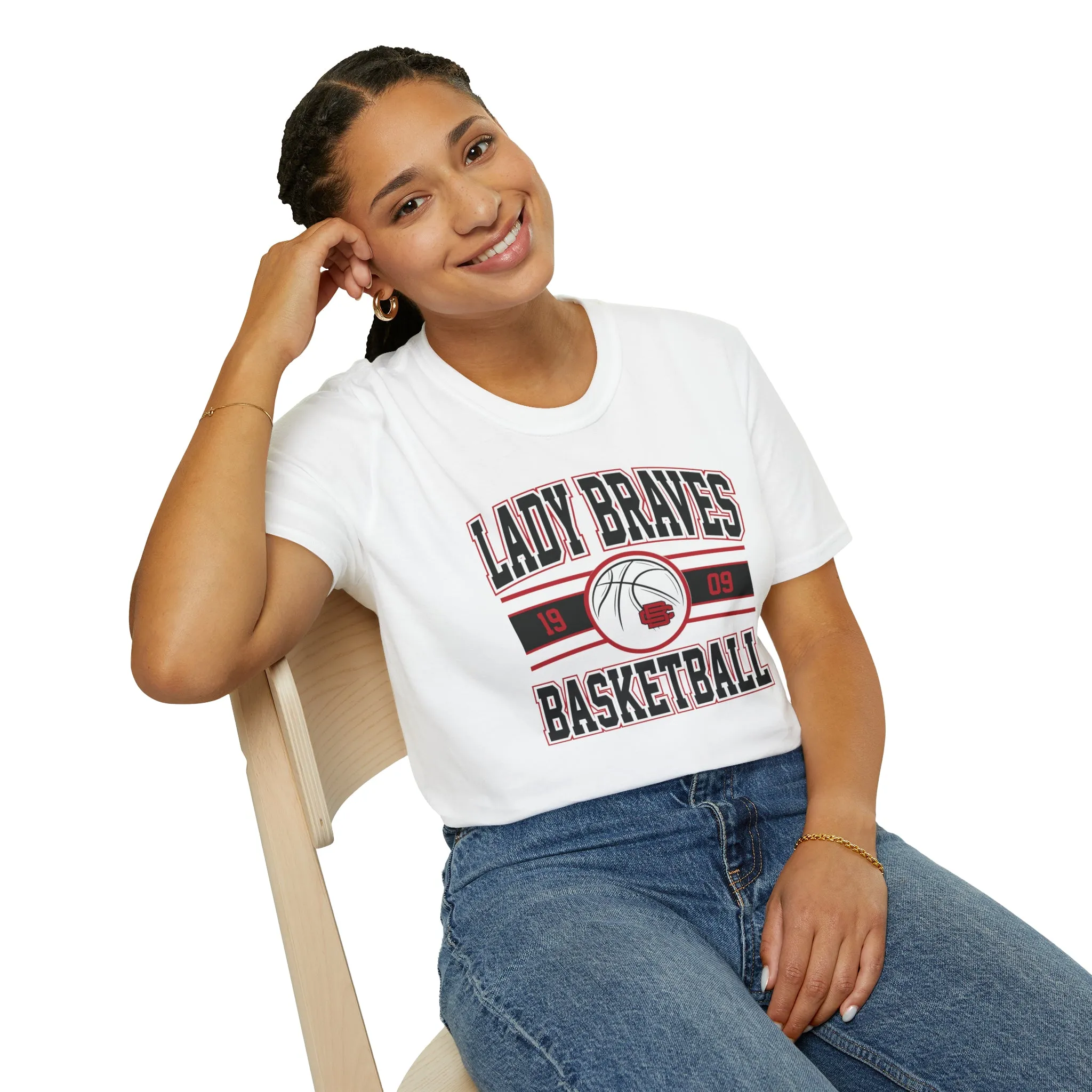 Lady Braves Basketball Unisex Softstyle T-Shirt