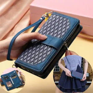 Lanyard Zipper Wallet Flip Leather Case for Samsung Galaxy with Card Cover