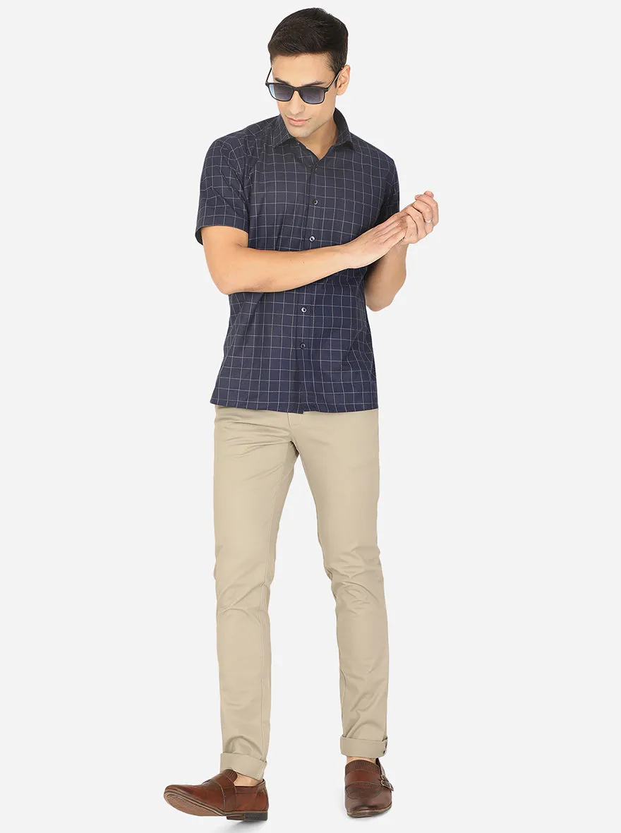Light Grey Solid Uno Fit Casual Trouser | JadeBlue