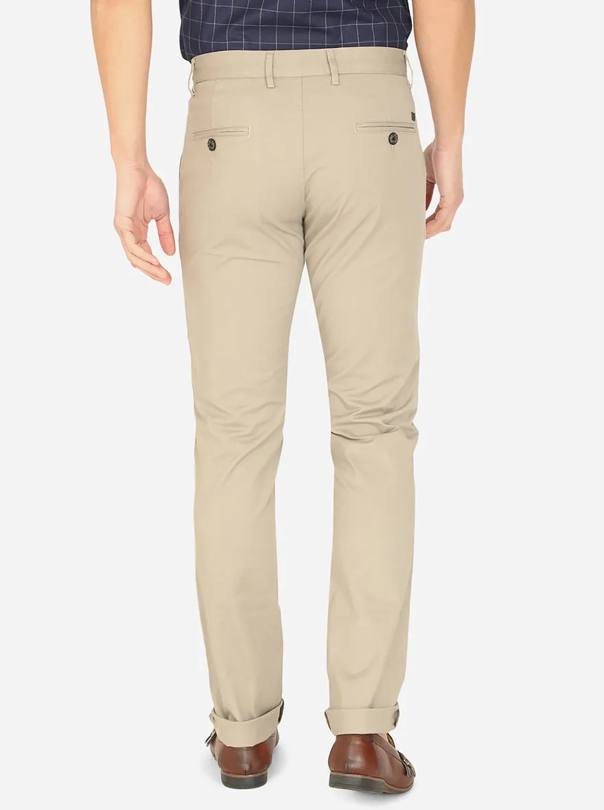 Light Grey Solid Uno Fit Casual Trouser | JadeBlue