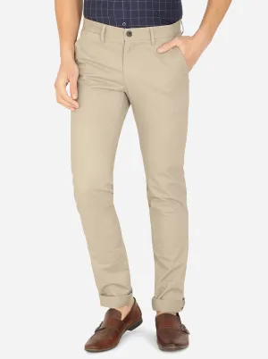 Light Grey Solid Uno Fit Casual Trouser | JadeBlue