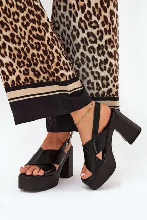 Lightweight eco leather heel sandals