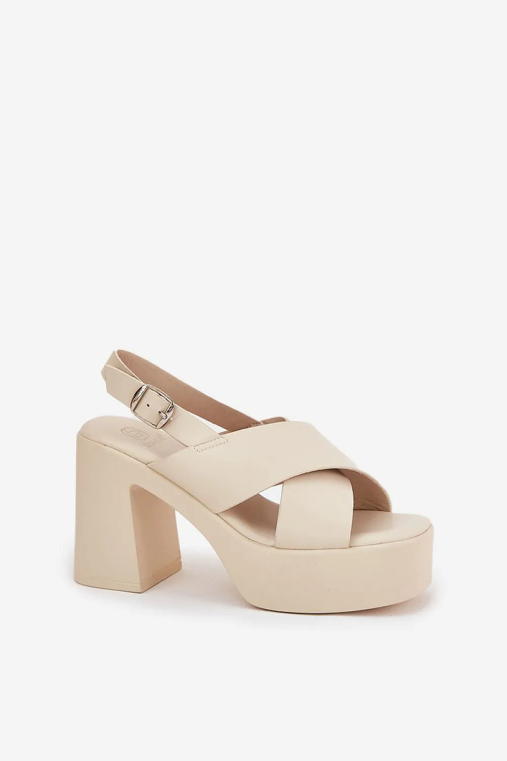 Lightweight eco leather heel sandals