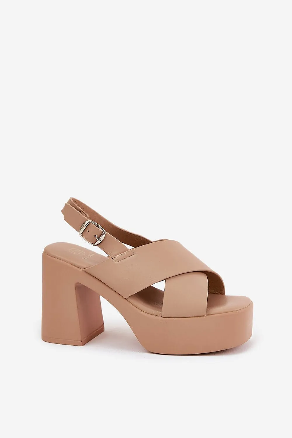 Lightweight eco leather heel sandals