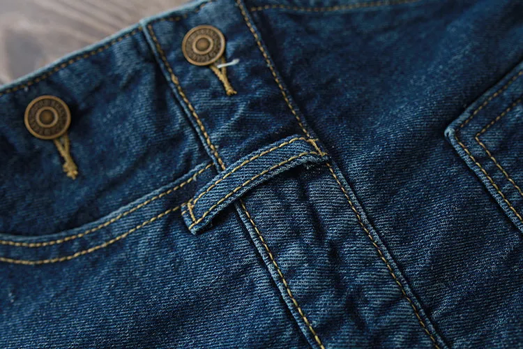 Loose-Fit Denim Overalls