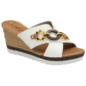 Lotus Vigilio White Sandals