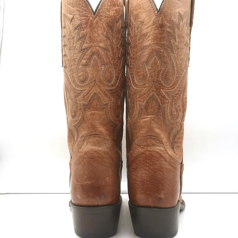 Lucchese Lewis Cowboy Boots Tan Leather Size 9 D