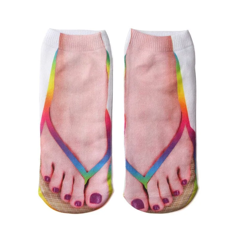🔥Manicure Print Flip Flop Socks