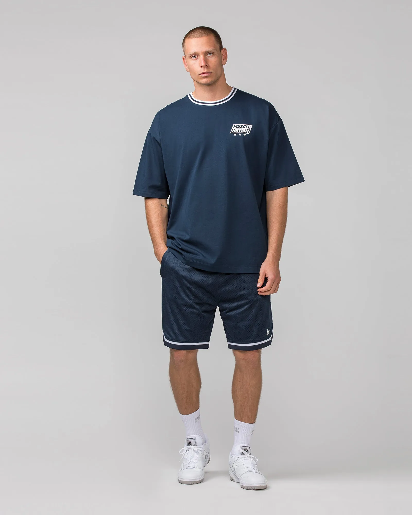 Mens 8" Basketball Shorts - Navy