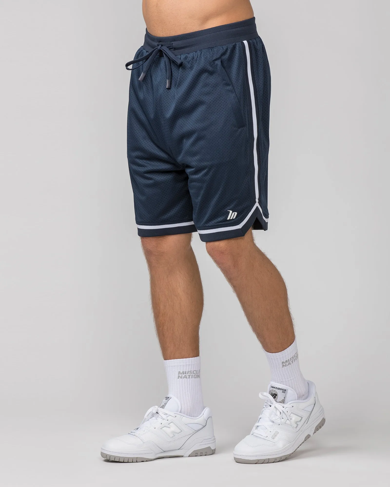 Mens 8" Basketball Shorts - Navy