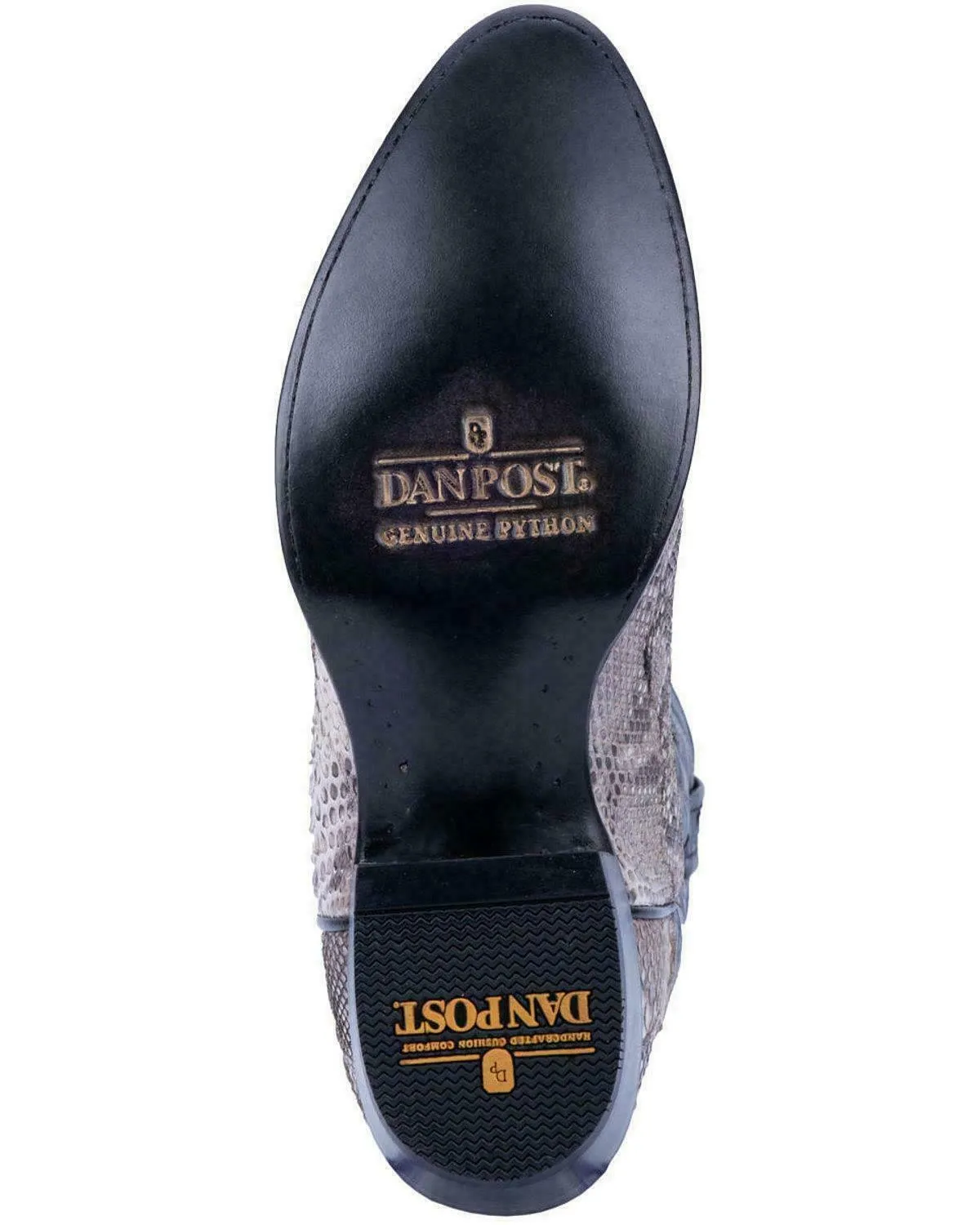 Men's Dan Post Natural Black/White Genuine Python R Toe Boots DP3036