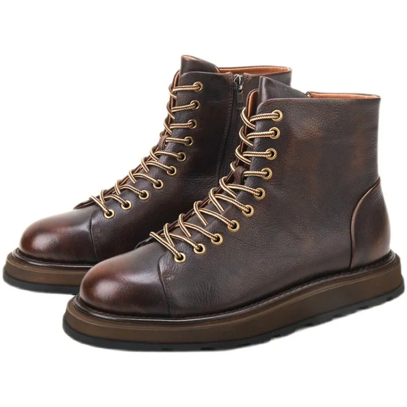 Men's trend heightening soft bottom martin boots
