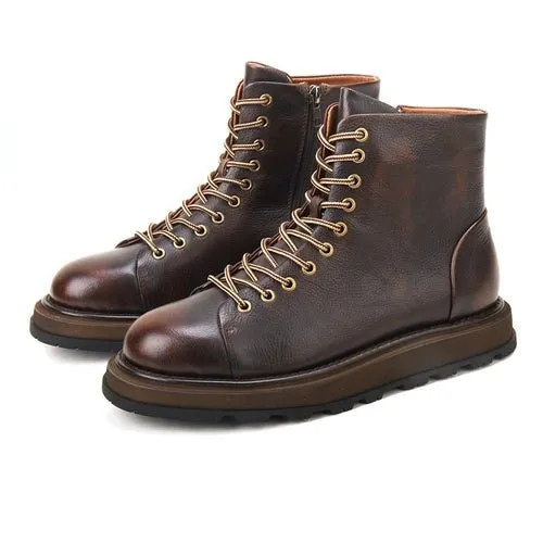 Men's trend heightening soft bottom martin boots