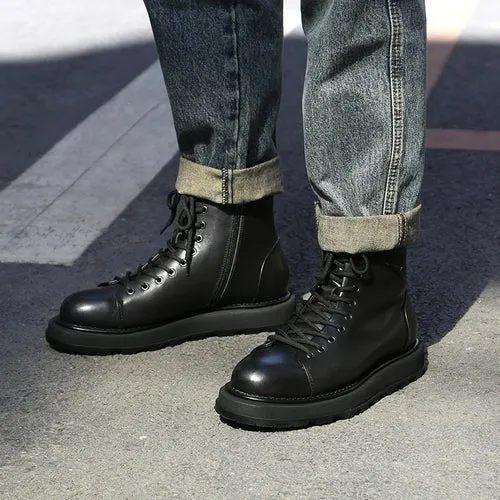 Men's trend heightening soft bottom martin boots