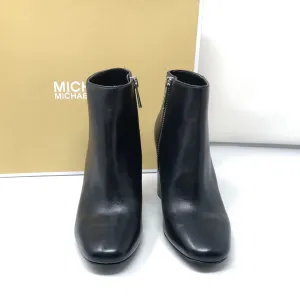 Michael Kors Black Leather Side Zip Bootie 'Elaine'