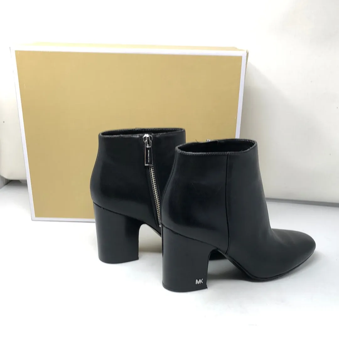 Michael Kors Black Leather Side Zip Bootie 'Elaine'