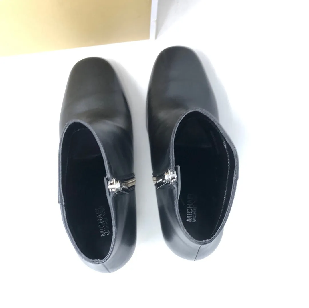 Michael Kors Black Leather Side Zip Bootie 'Elaine'