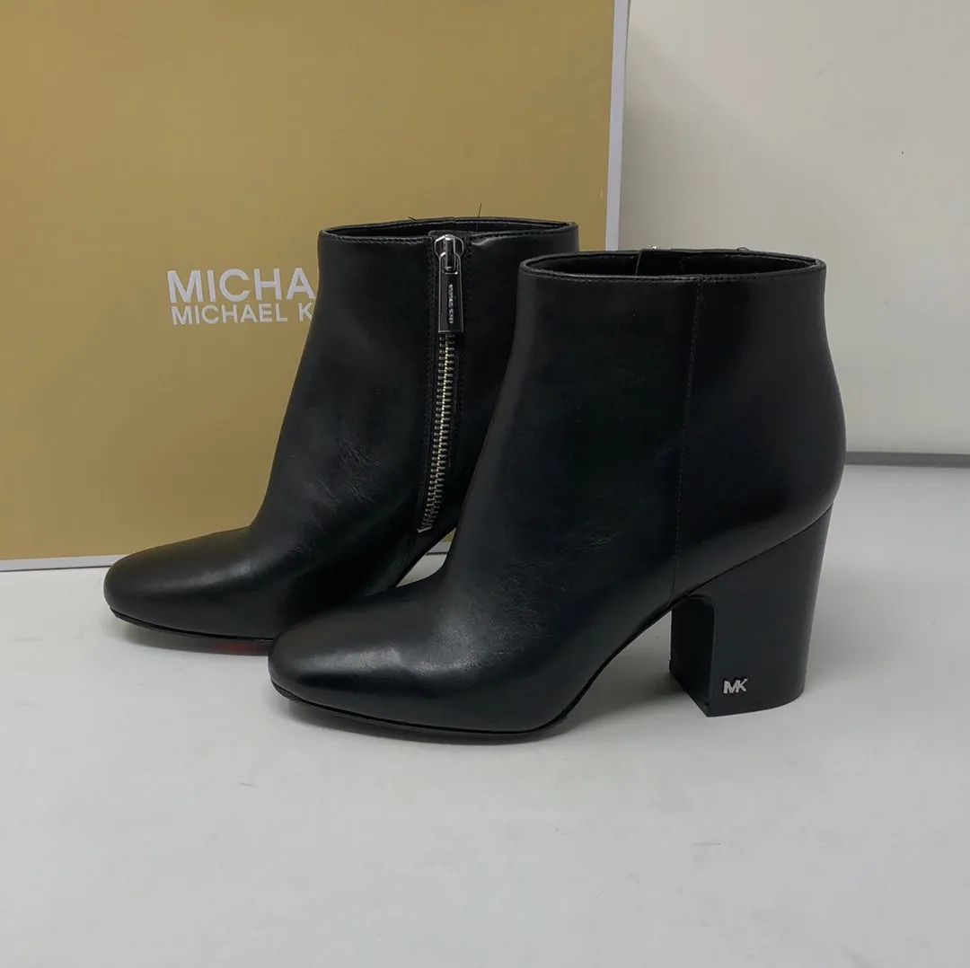 Michael Kors Black Leather Side Zip Bootie 'Elaine'