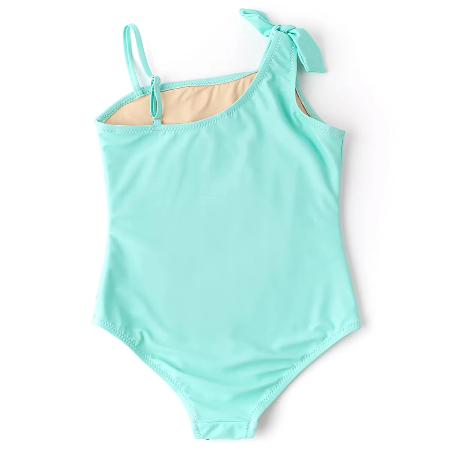 Mint Shells Flip Sequin One Shoulder One Piece Swimsuit Sizes 3t-6yrs